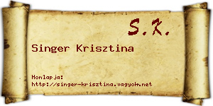 Singer Krisztina névjegykártya